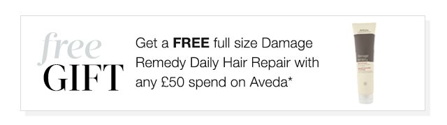 Get a FREE full size Damage Remedy Daily Hair Repair with any £50 spend on Aveda