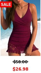 Lace Cutout Dark Reddish Purple One Piece Swimwear