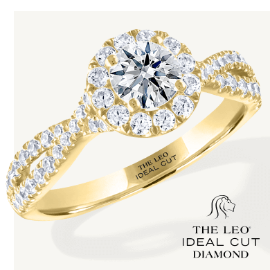 THE LEO Ideal Cut Diamond Engagement Ring 1 ct tw 14K Yellow Gold