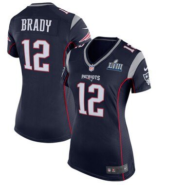 Nike Tom Brady New England Patriots Women's Navy Super Bowl LIII Bound Game Jersey