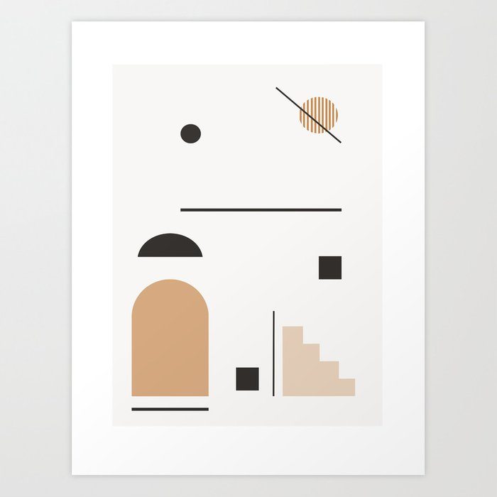 Hanna - minimal earthtones geometric abstract art print