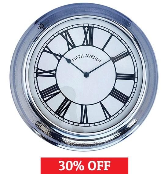5A Fifth Avenue Hammered Metal Oversized Wall Clock