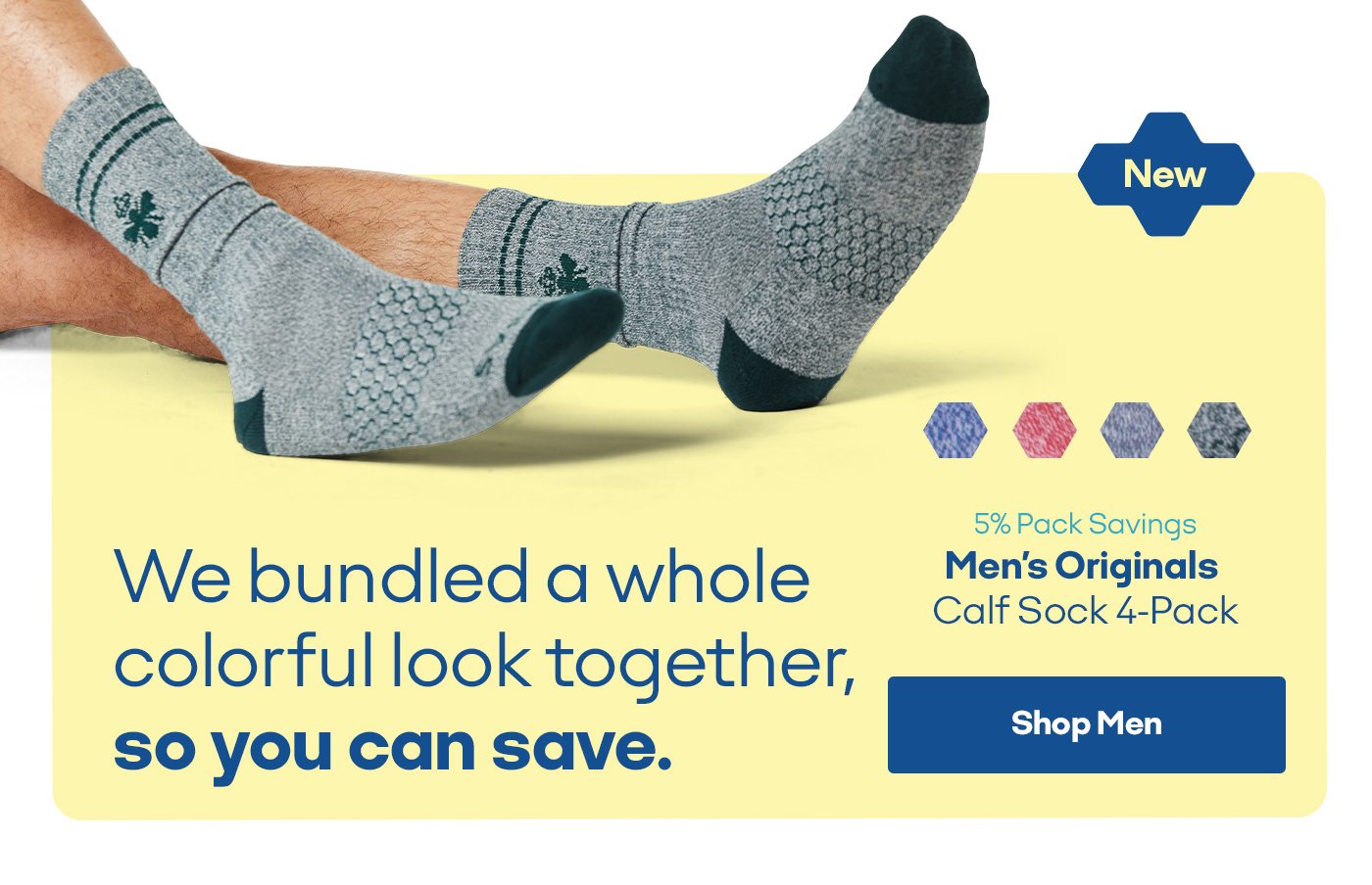 We bundled a whole colorful look together, so you can save. Men's Originals Calf Sock 4 Pack. Shop Men.