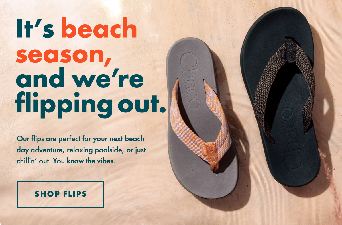 It's beach season, and we're flipping out. Our flips are perfect for your next beach day adventure, relaxing poolside, or just chillin' out. You know the vibes. - SHOP FLIPS