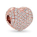 Pave Ladybird Heart Charm