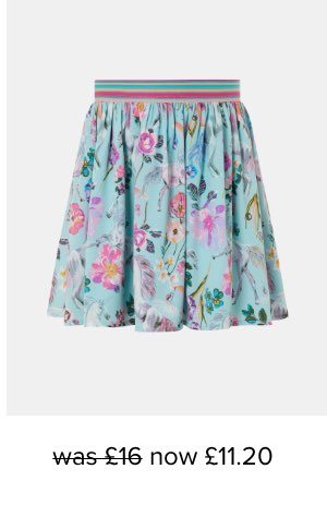 ARMELLE UNICORN PRINT SKIRT IN RECYCLED POLYESTER