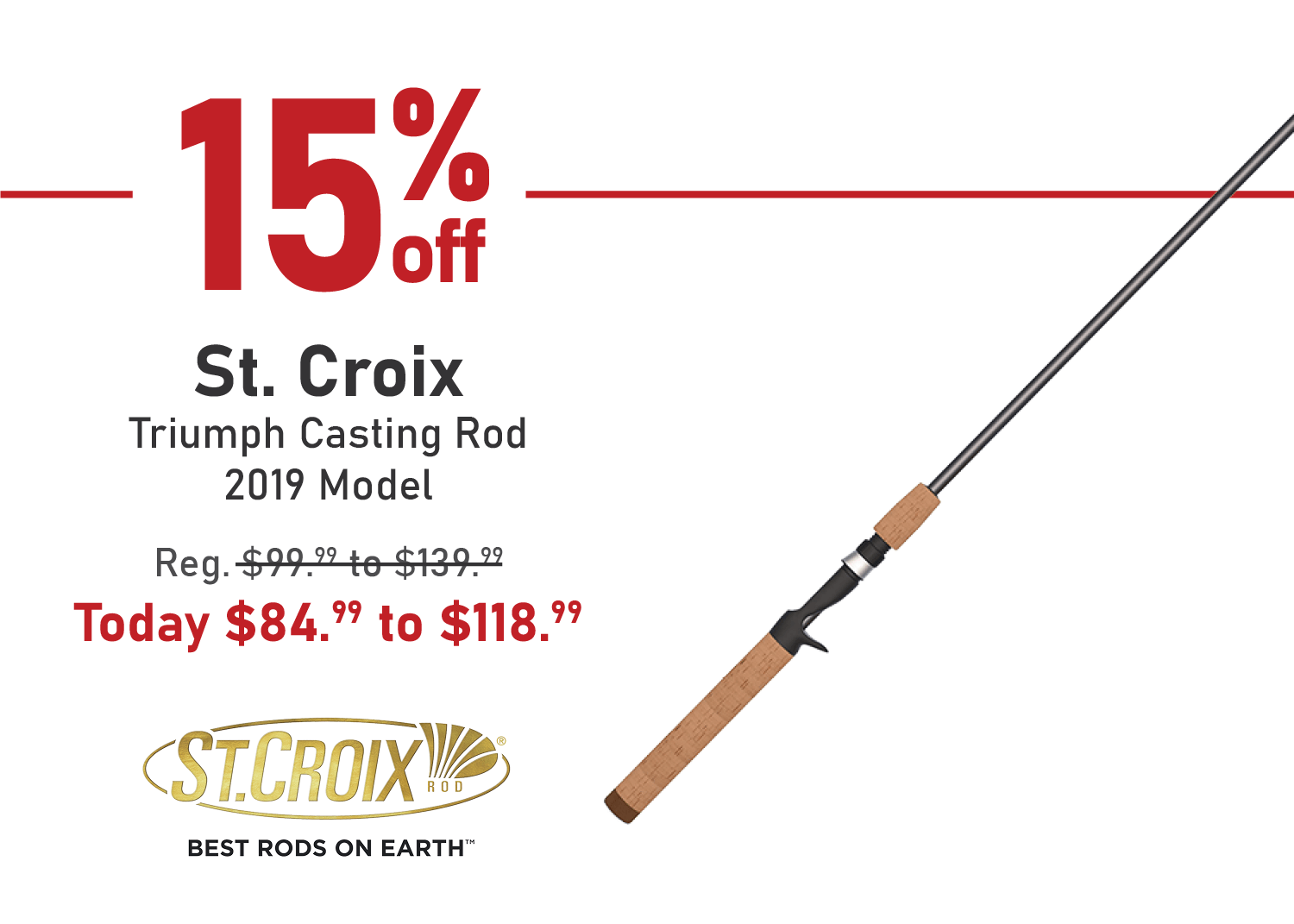 Save 15% on the St. Croix Triumph Casting Rod - 2019 Model
