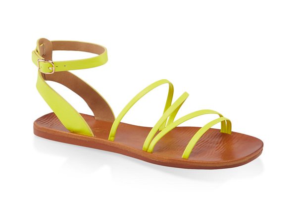 Strappy Faux Leather Sandals