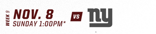 Nov 8 vs. New York Giants