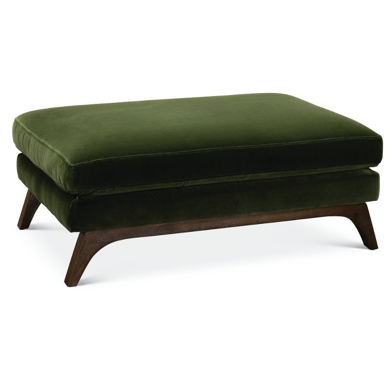 Mid Century Modern Olive Green Cocktail Ottoman - Falkirk