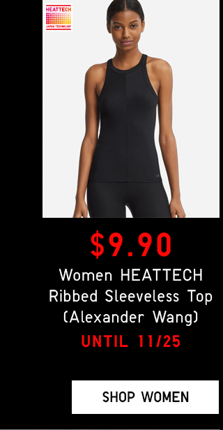 $9.90 WOMEN HEATTECH RIBBED SLEEVELESS TOP (ALEXANDER WANG) - SHOP WOMEN