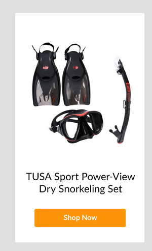 TUSA Sport Power-View Dry Snorkeling Set Large Black/Red