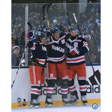 Mats Zuccarello, J.T. Miller & Kevin Shattenkirk New York Rangers Fanatics Authentic Autographed 16" x 20" 2018 Winter Classic Goal Celebration Photograph