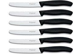 Victorinox Swiss Classic 6-Piece Steak Knife Set, 4-1/2-Inch Serrated Blades with Round Tip