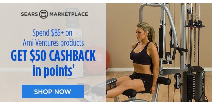 SEARS MARKETPLACE | Spend $85+ on Ami Ventures products GET $50 CASHBACK in points† | SHOP NOW