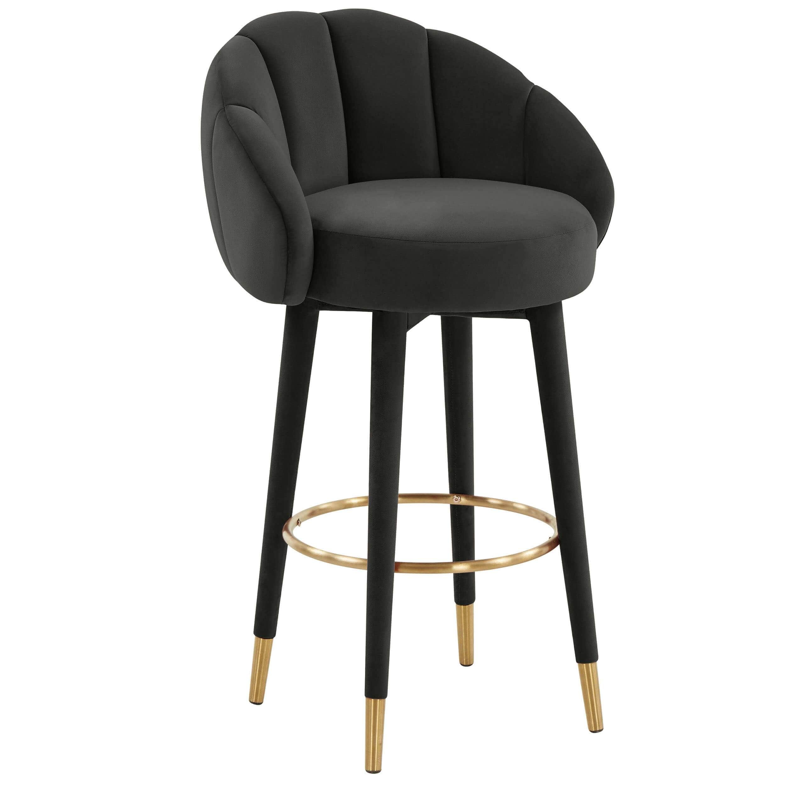Myla Swivel Bar Stool, Black