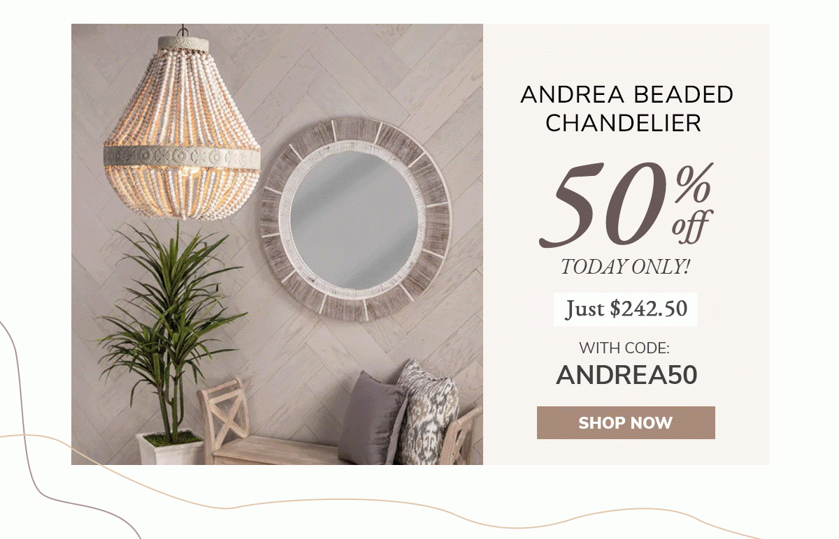 Andrea Beaded Chandelier 50% off Today only! with code ANDREA50 | SHOP NOW
