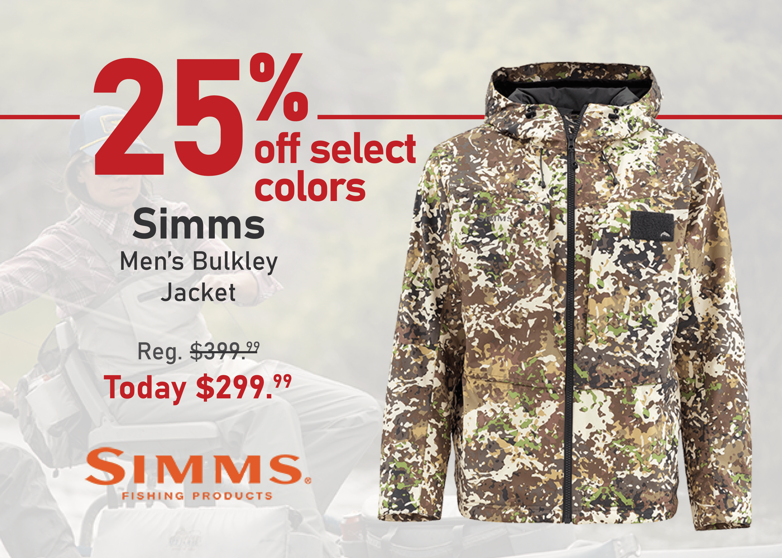 Take 25% off select colors of the Simms Men's Bulkley Jacket