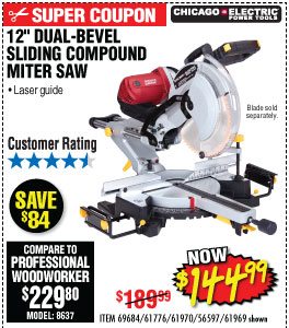 View 12 in. Dual-Bevel Sliding Compound Miter Saw With Laser Guide System