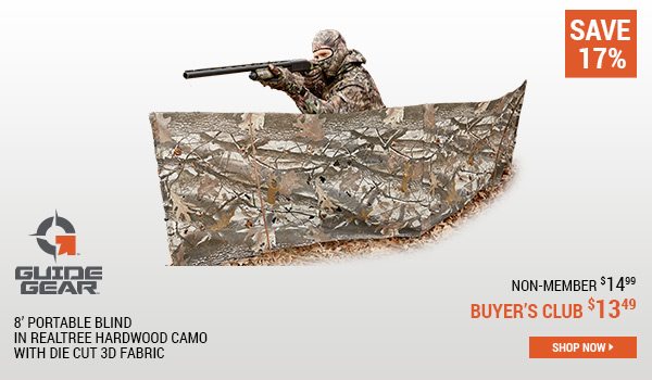 Guide Gear 8' Portable Blind in Realtree Hardwood Camo with Die Cut 3D Fabric