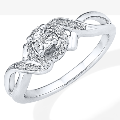 Diamond Promise Ring 1/20 ct tw Sterling Silver