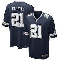 Men's Dallas Cowboys Ezekiel Elliott Nike Navy Game Jersey