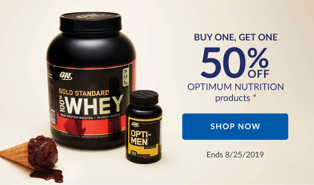 BUY ONE, GET ONE 50% OFF OPTIMUM NUTRITION products * | SHOP NOW | Ends 8/25/2019