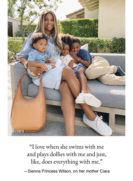 "I love when she swims with me and plays dollies with me and just, like, does everything with me." - Sienna Princess Wilson, on her mother Ciara