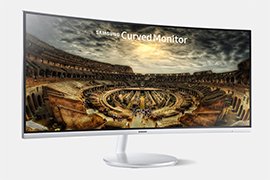 34 Samsung 3440x1440 Curved Quantum Dot Monitor w/ 100Hz Refresh Rate