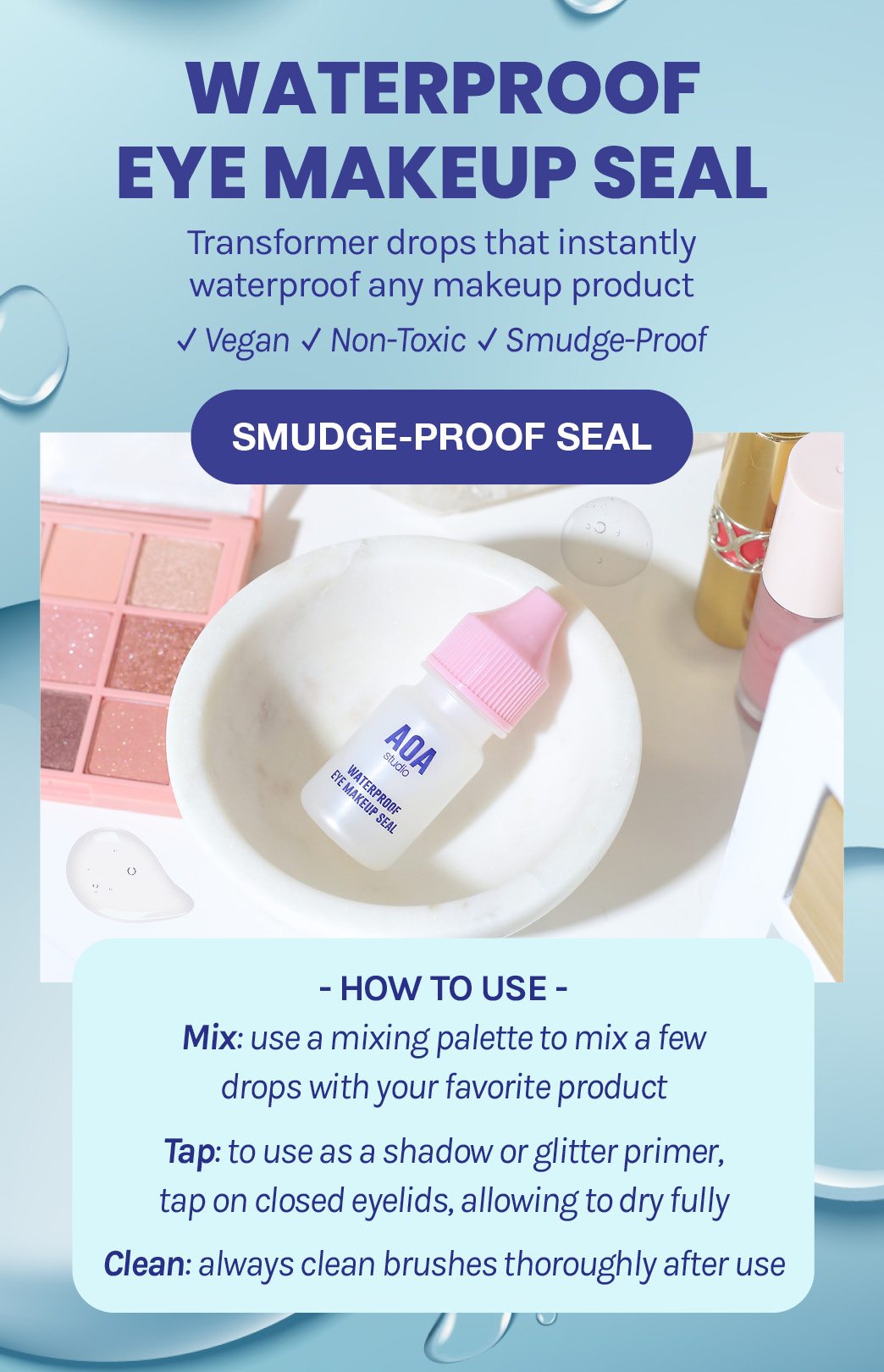 waterproof smudge-proof makeup seal