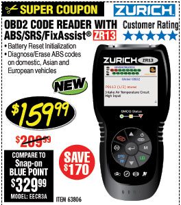 ZR13 OBD2 Code Reader with ABS/SRS/FixAssist®