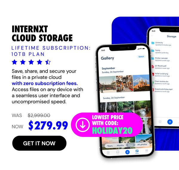 Internxt Cloud Storage Lifetime Subscription: 10TB Plan