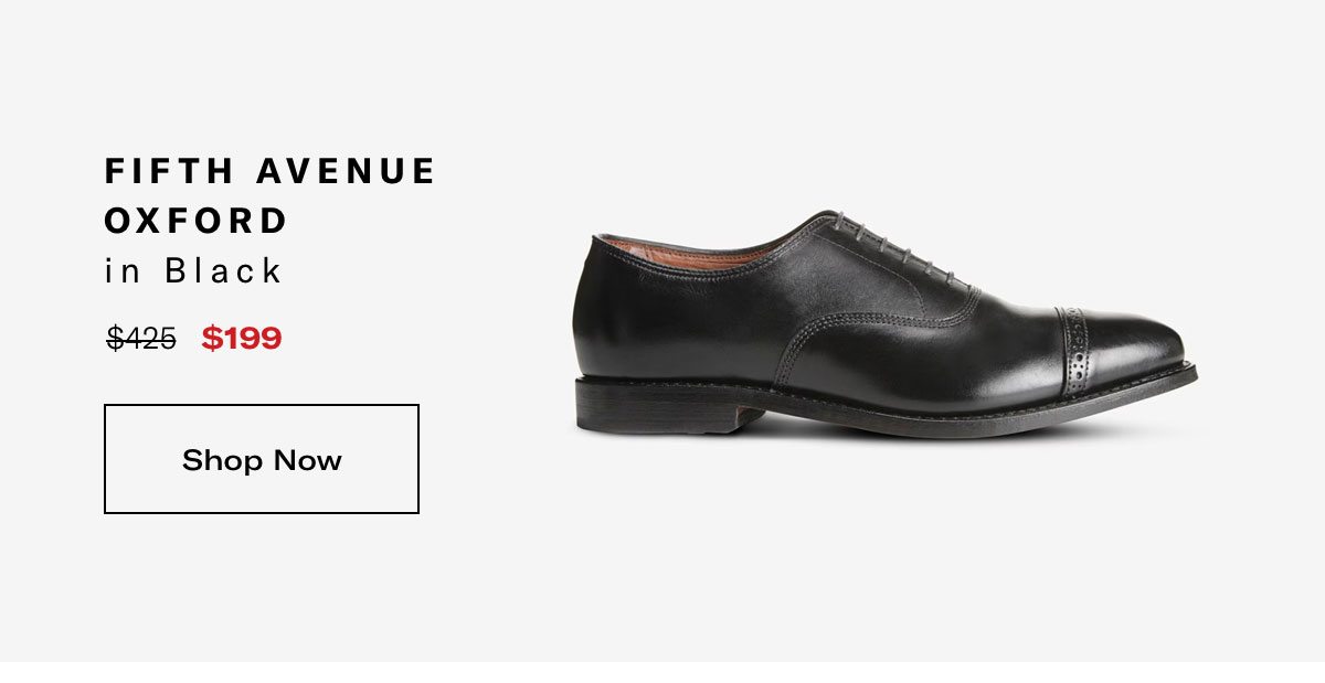 Click Here To Save On The Fifth Avenue Oxford In Black, Regular Price $425, Available For $199 During Black Friday Sale