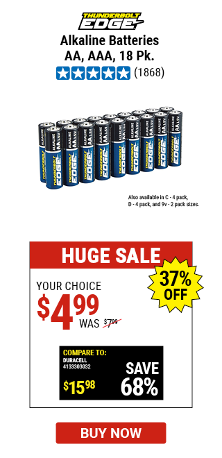 AA Alkaline Batteries, 18 Pk.