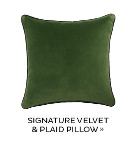 Signature Velvet & Plaid Pillow