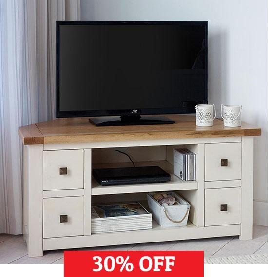 Henley Cream Corner TV Stand
