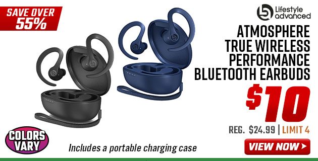 Lifestyle Advanced Atmosphere True Wireless Performance Bluetooth Earbuds 