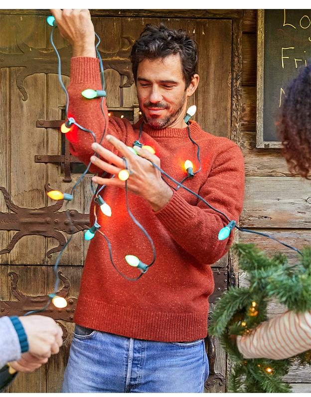 Men's Wilde Crew Sweater in Picante