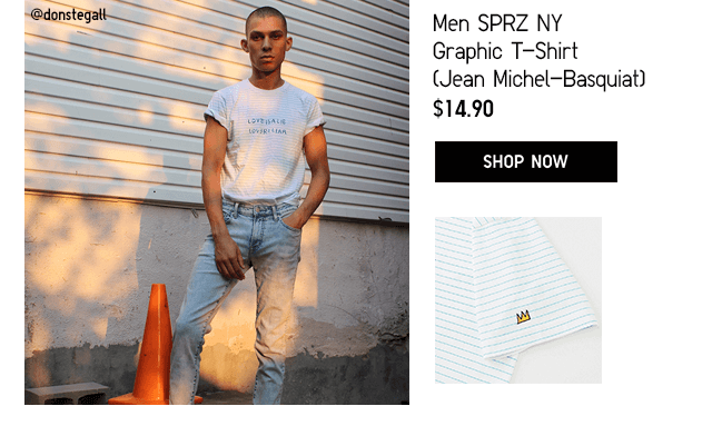 MEN SPRZ NY GRAPHIC T-SHIRT (JEAN MICHEL-BASQUAIT) $14.90