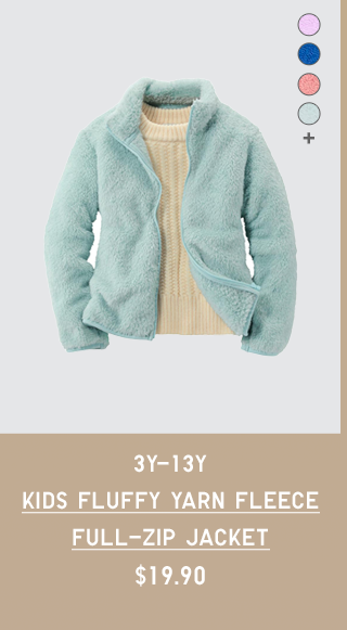 KIDS FLUFFY YARN FLEECE FULL-ZIP JACKET