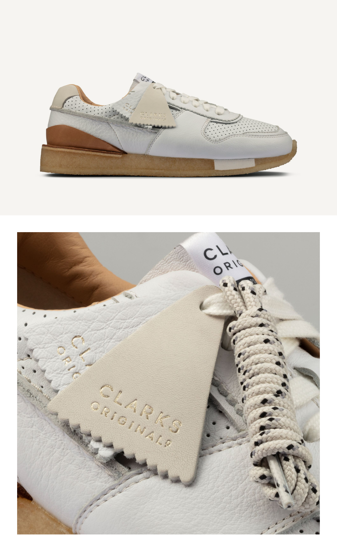mens Clarks Originals trainer Tor Run in white combi links to product page