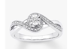 Sterling Silver Diamond Promise Ring