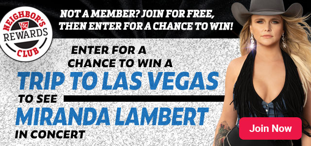 Enter for a chance to win a trip to Las Vegas to see Miranda Lambert in concert