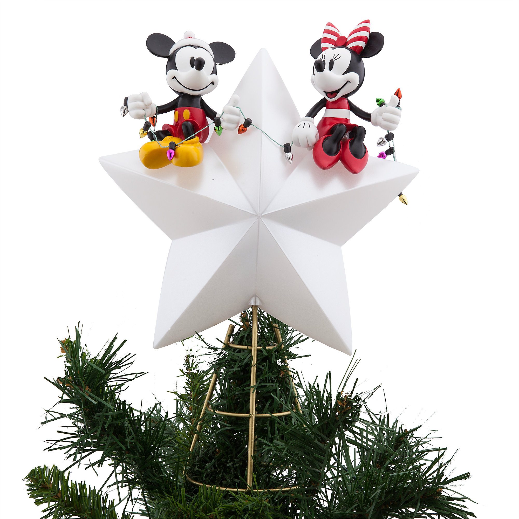 Mickey and Minnie Mouse Light-Up Holiday Tree Topper
