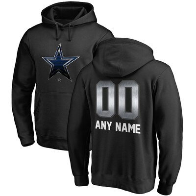Men's Dallas Cowboys NFL Pro Line by Fanatics Branded Black Personalized Midnight Mascot Pullover Hoodie