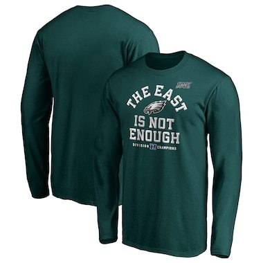 Philadelphia Eagles NFL Pro Line by Fanatics Branded 2019 NFC East Division Champions Cover Two Long Sleeve T-Shirt - Midnight Green