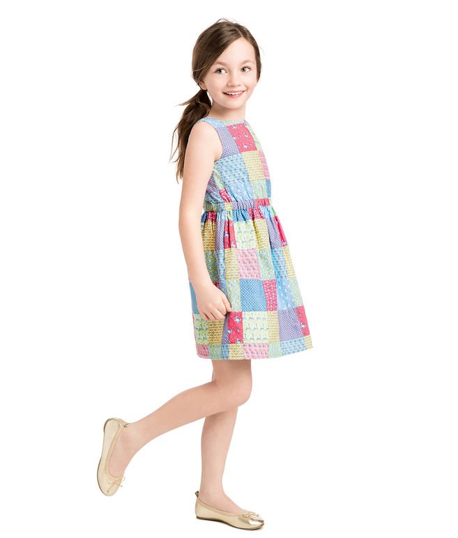 Girls Original Patchwork Tie Dress