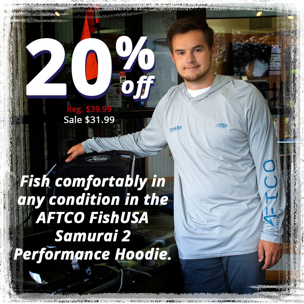Save 20% on AFTCO FishUSA Samurai 2 Performance Hoodies!