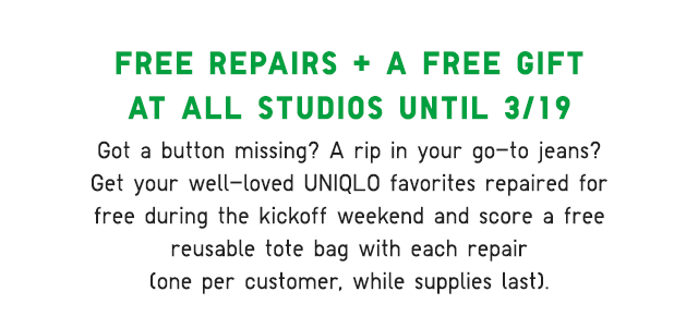 BANNER 2 - FREE REPAIRS AND FREE GIFT AT ALL STUDIOS UNTIL 3/19.