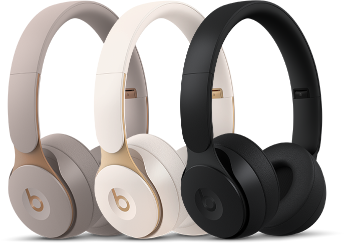 Solo Pro headphones in Gray, Ivory, and Black